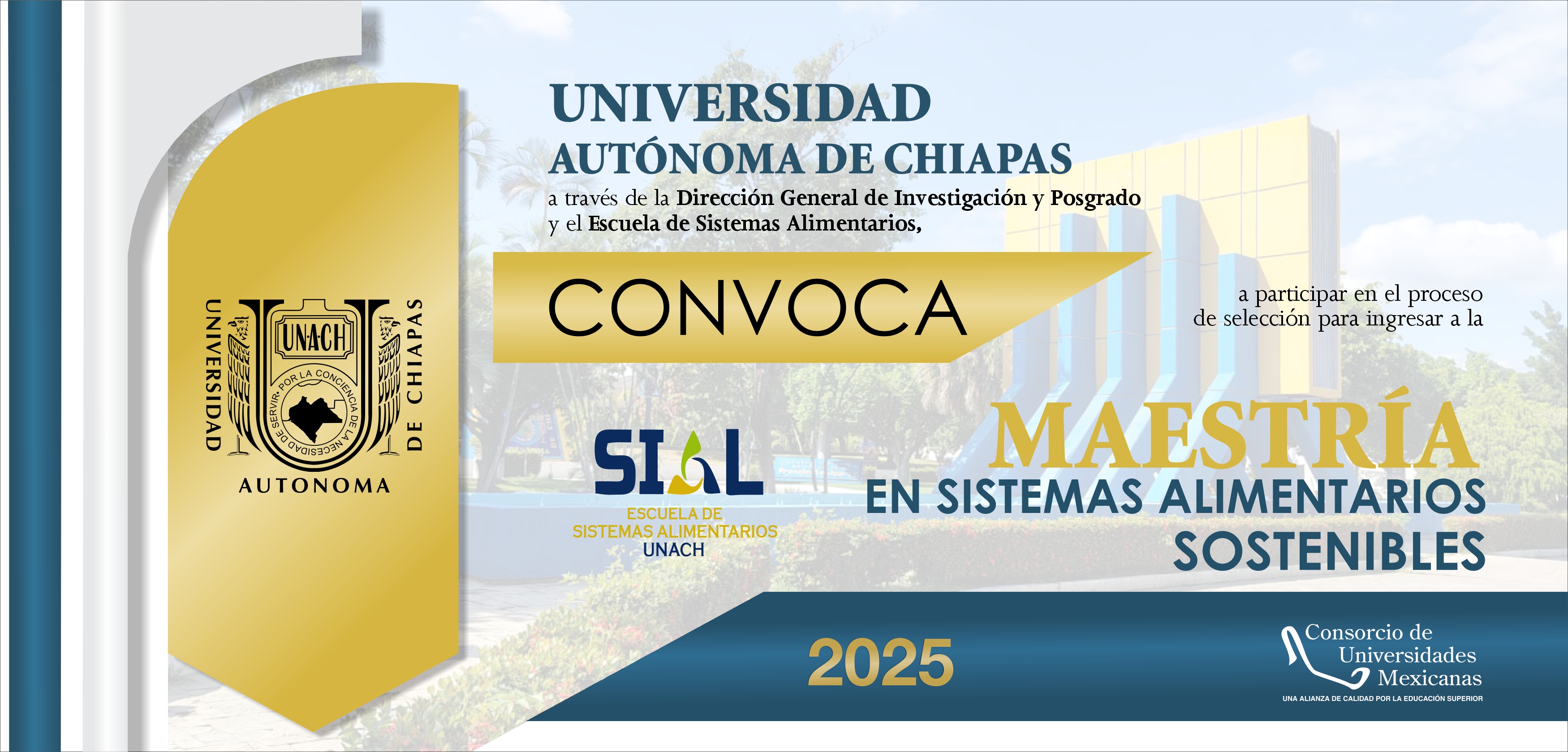 MAESTRÍA EN SISTEMAS ALIMENTARIOS SOSTENIBLES. SE AMPLÍA EL PERIODO DE RECEPCIÓN DE SOLICITUDES DEL 6 AL 22 ENERO DE 2026